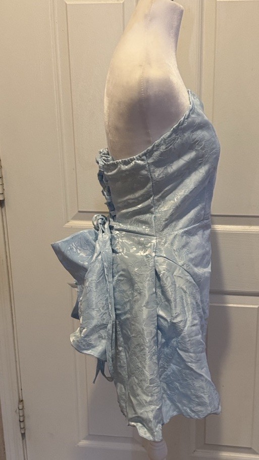 Strapless Dress Removable Back Bow 36-34-38 27” Length Size 10 Large Orig $44