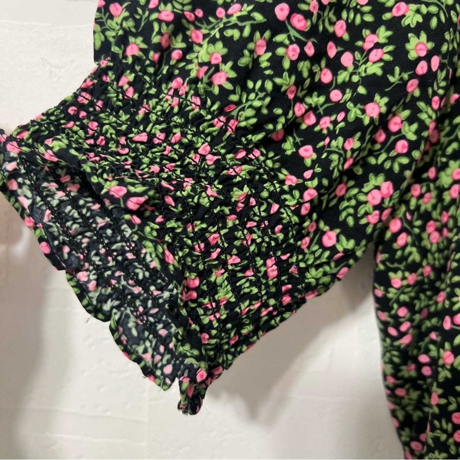 J Crew Floral Cottagecore Midi Sweetheart Neck Puff Sleeve Milkmaid Dress Size 4