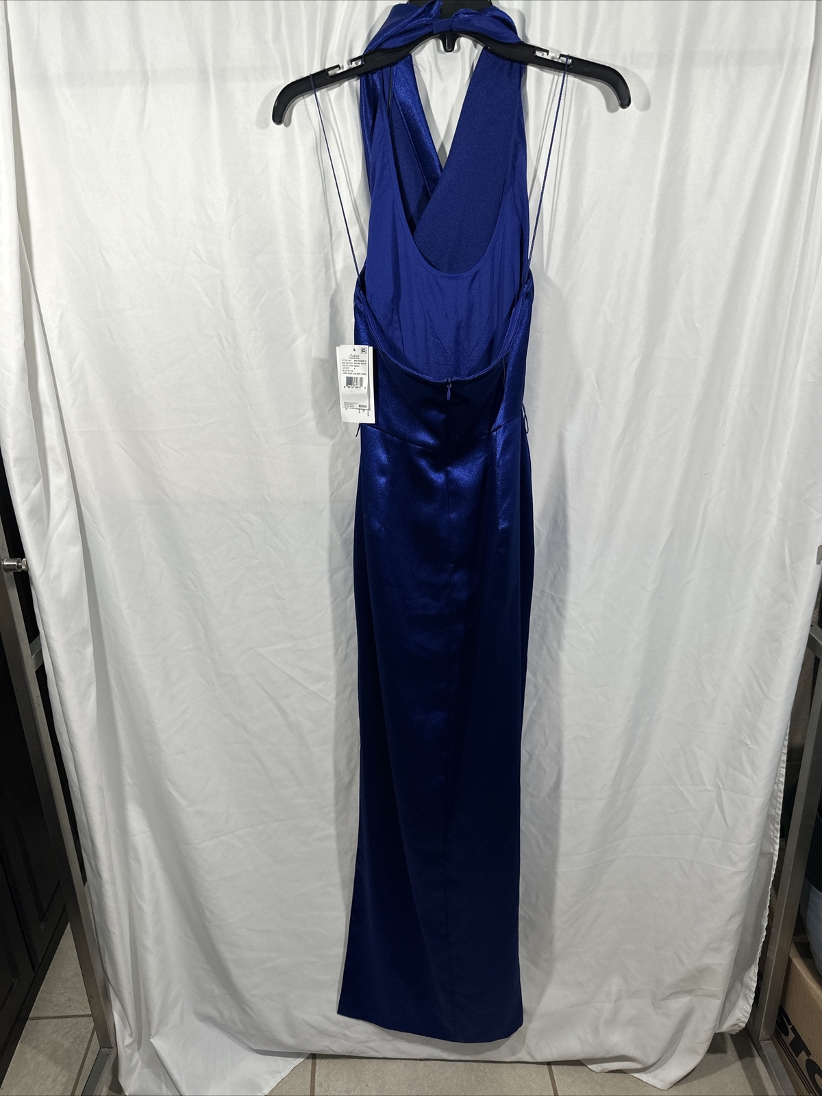 NWD Aidan by Aidan Mattox [ 6 ] Satin Cowl Neck Gown in Royal Sapphire #G1212