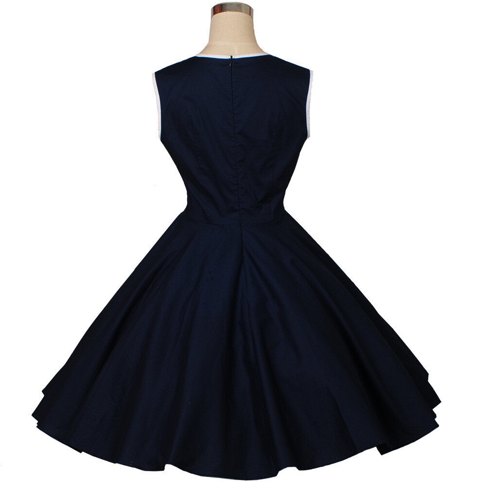 Purple 50s 60s Style Vintage Rockabilly Retro TEA Dress Party Dresses Cotton