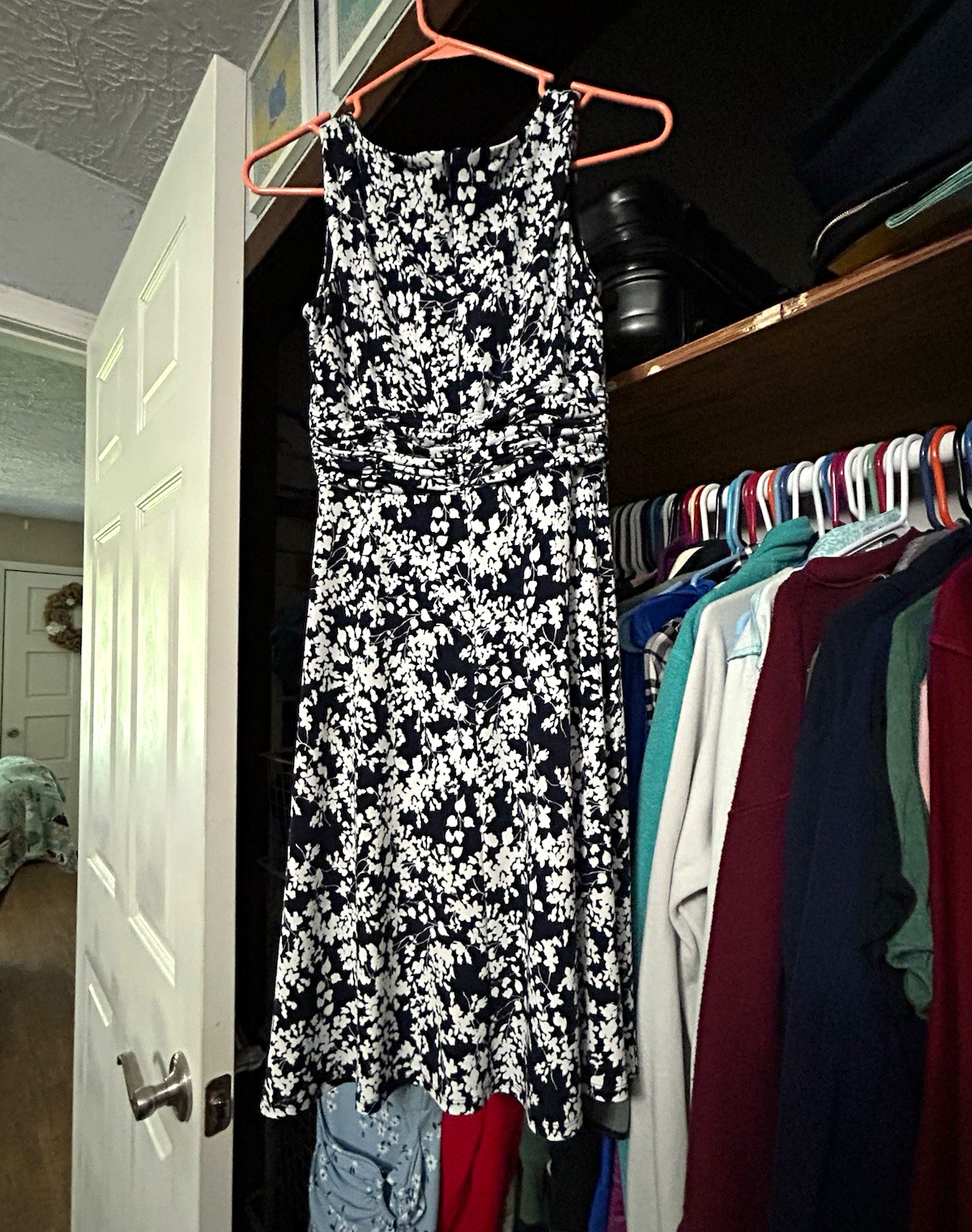 Jessica Howard Blue Floral A-Line Dress 4P Petite Knee Length Sleeveless