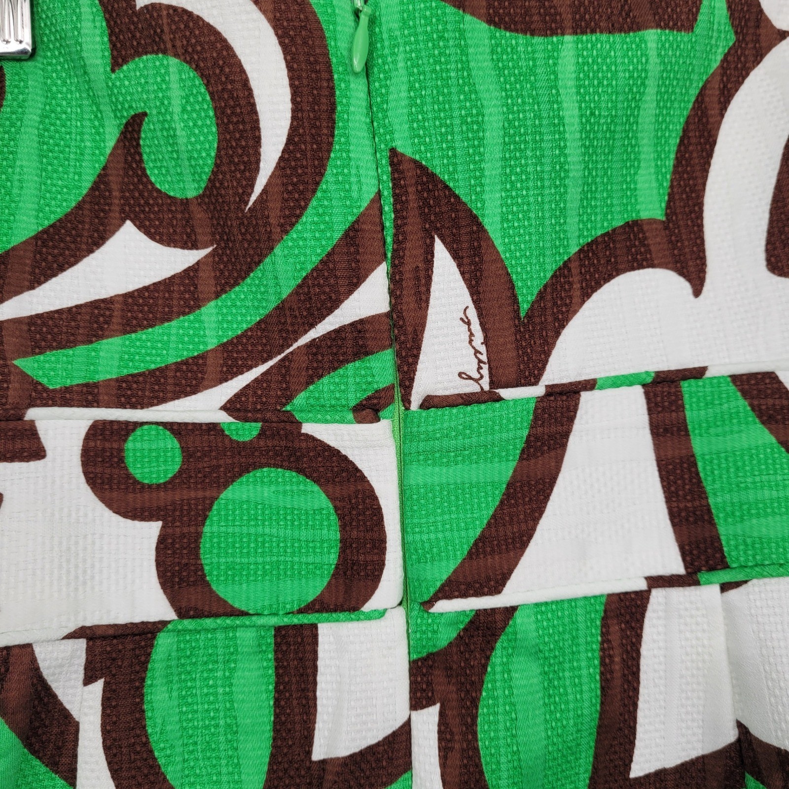 Milly Strapless Abstract Leaf Print Sheath Dress Women Size 4 Green Brown NWT