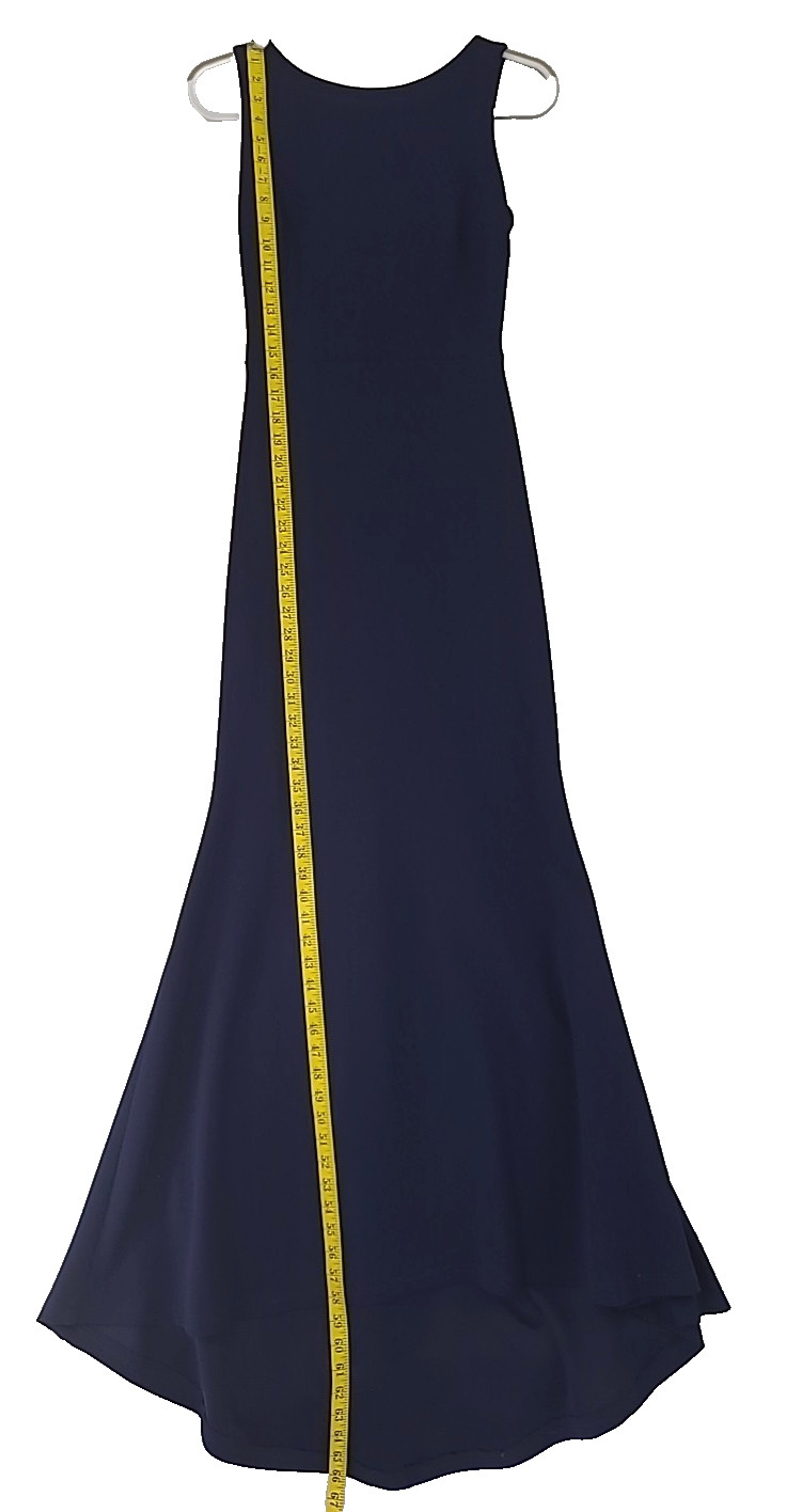Betsy & Adam Maxi Formal Gown Sz 6 Back Bow Full Length Back Ruffle Slight Train