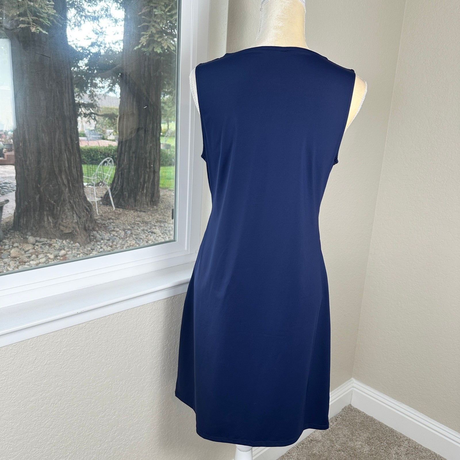 NWT Tommy Bahama Pearl Twist Front Spa Dress Womens M Navy Blue Coastal Resort