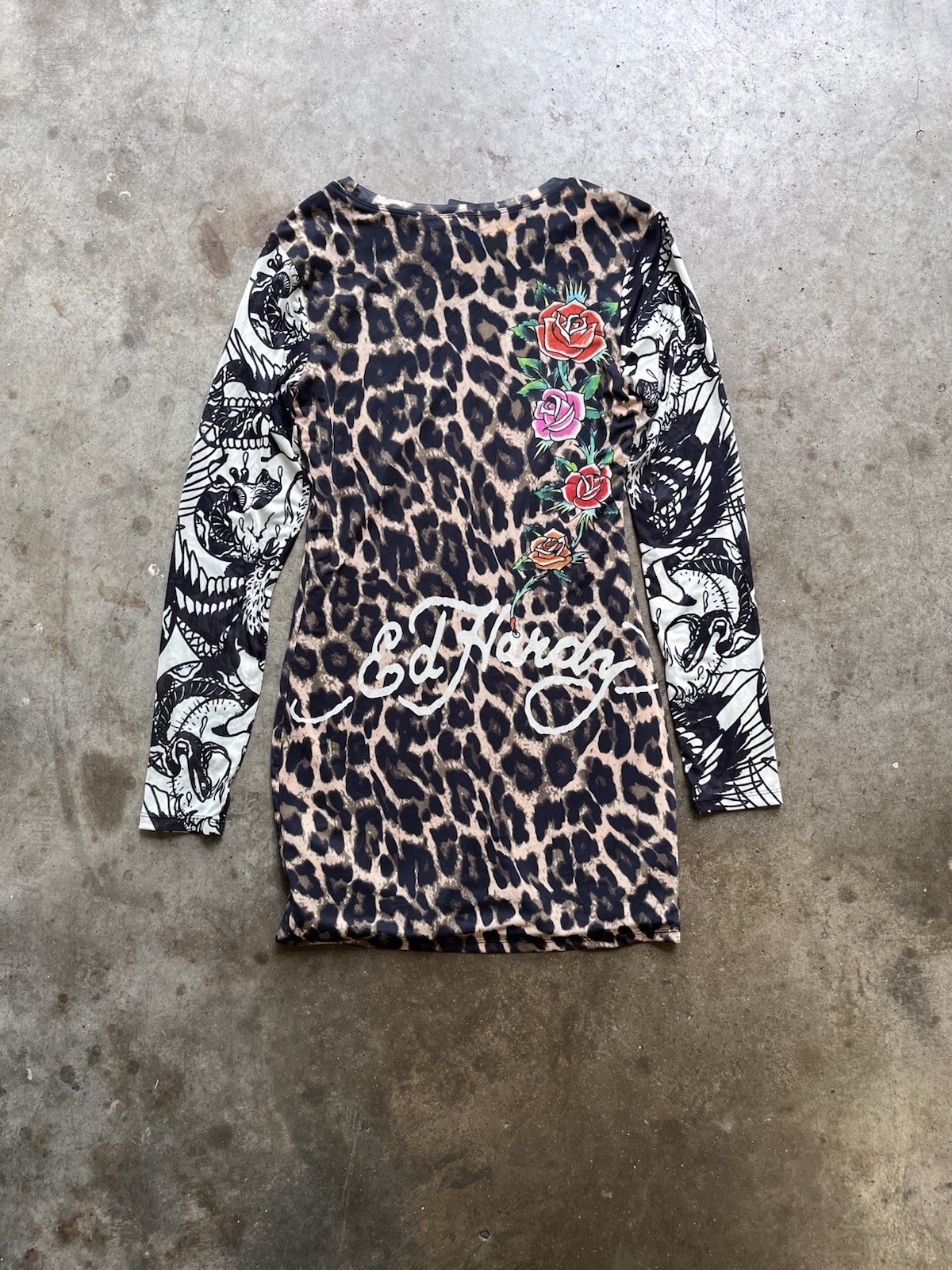 Ed Hardy Virgin, Mari Men’s Mini Leopard Print Dress Size S New With tags