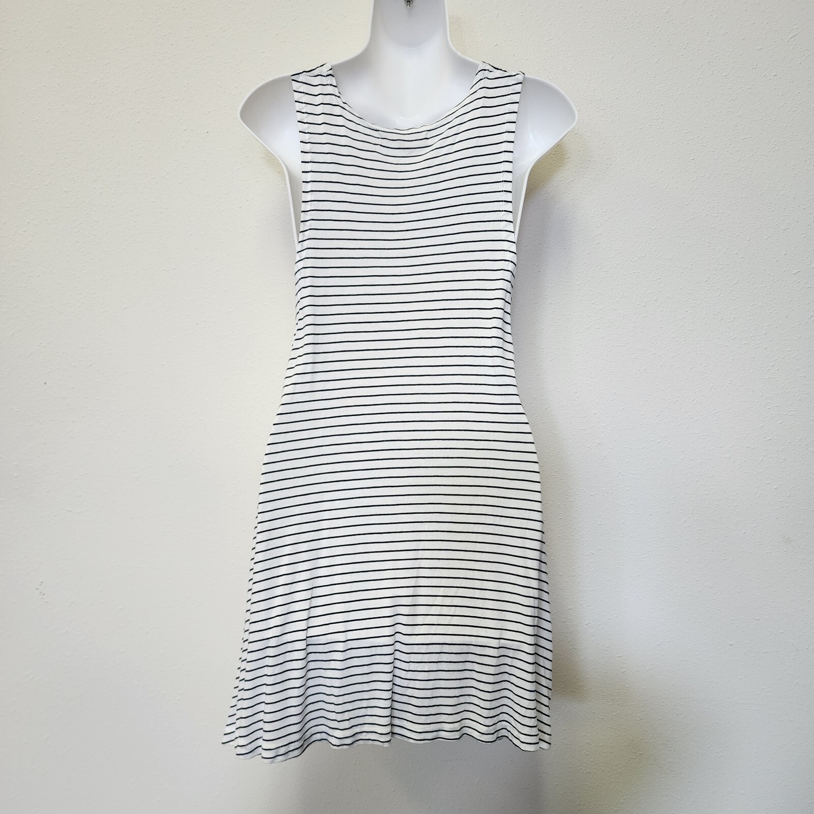 Lagaci Dress Large White black Pockets Beach Tank Coastal Coverup Boho Casual