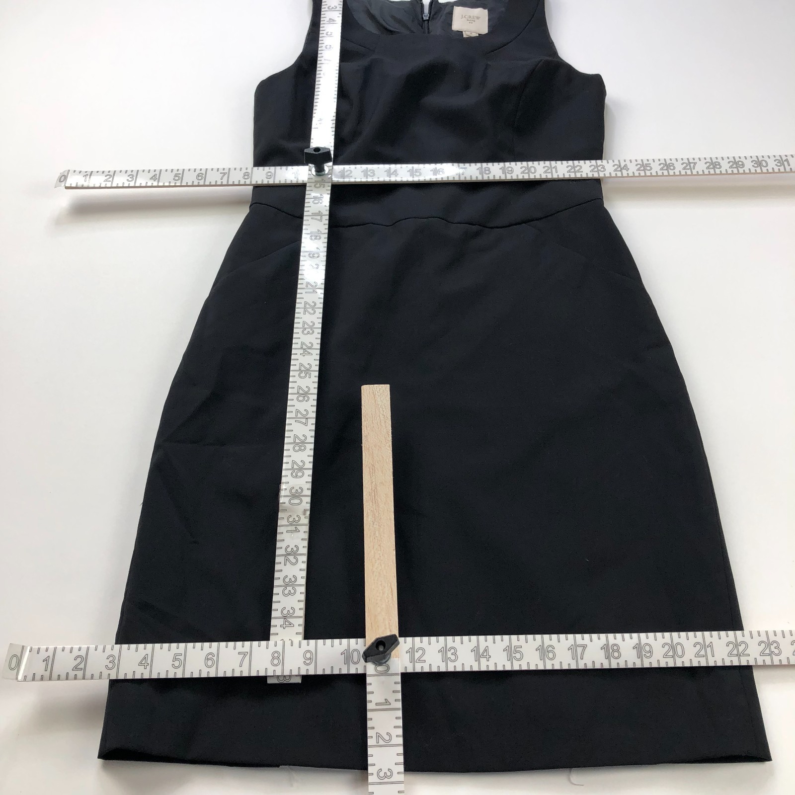 J.Crew Suiting 8 100% Wool Sheath Pleated Knee Length Dress Black MINT 02537