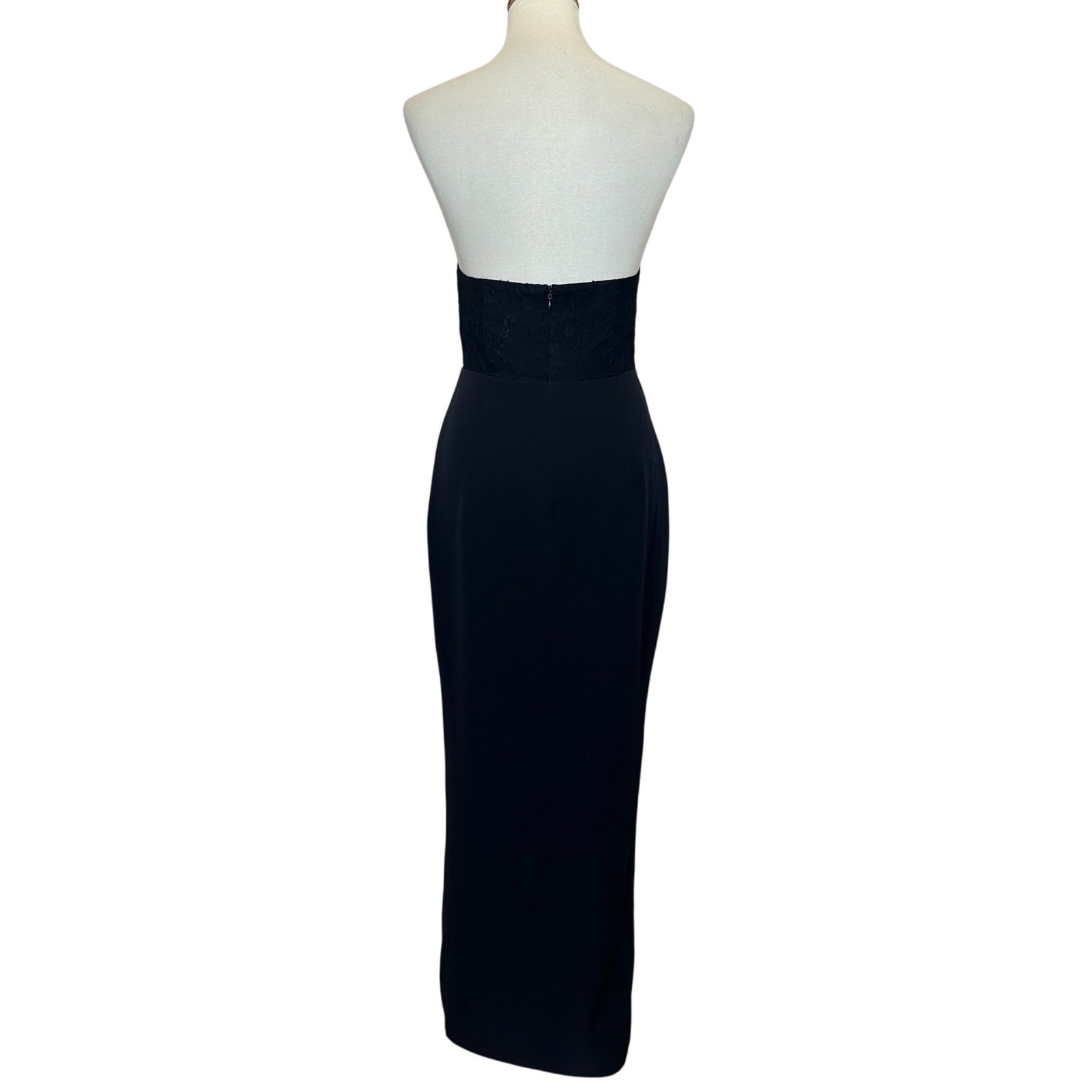 Elle Zeitoune Black Strapless Gown SMALL Bodycon Corset Bustier Designer $390