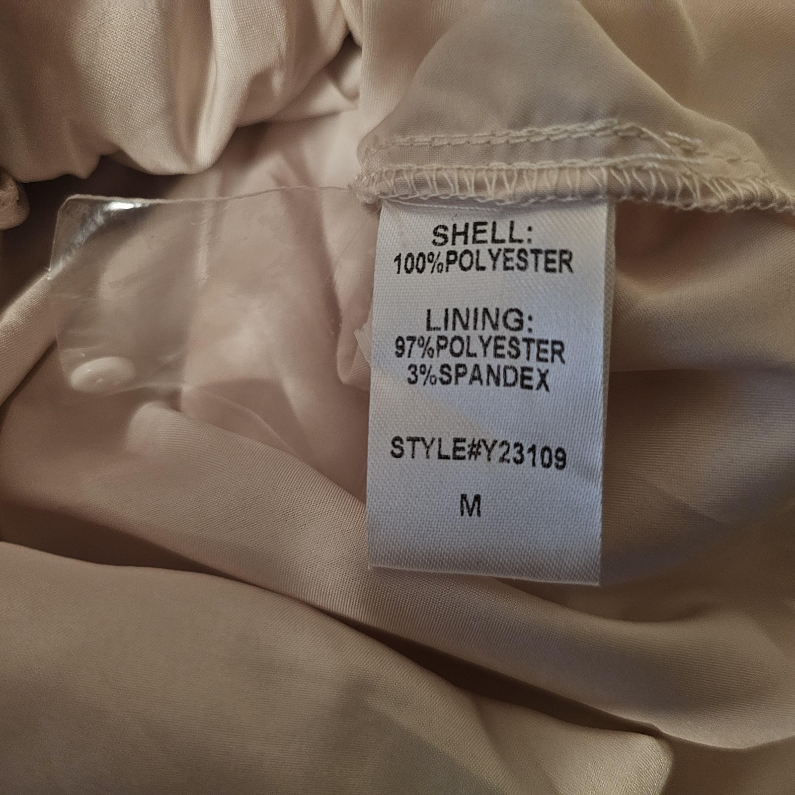 Hausen Dress Womens Medium Beige Pleated Sleeveless Blouson Mini Party Dressy