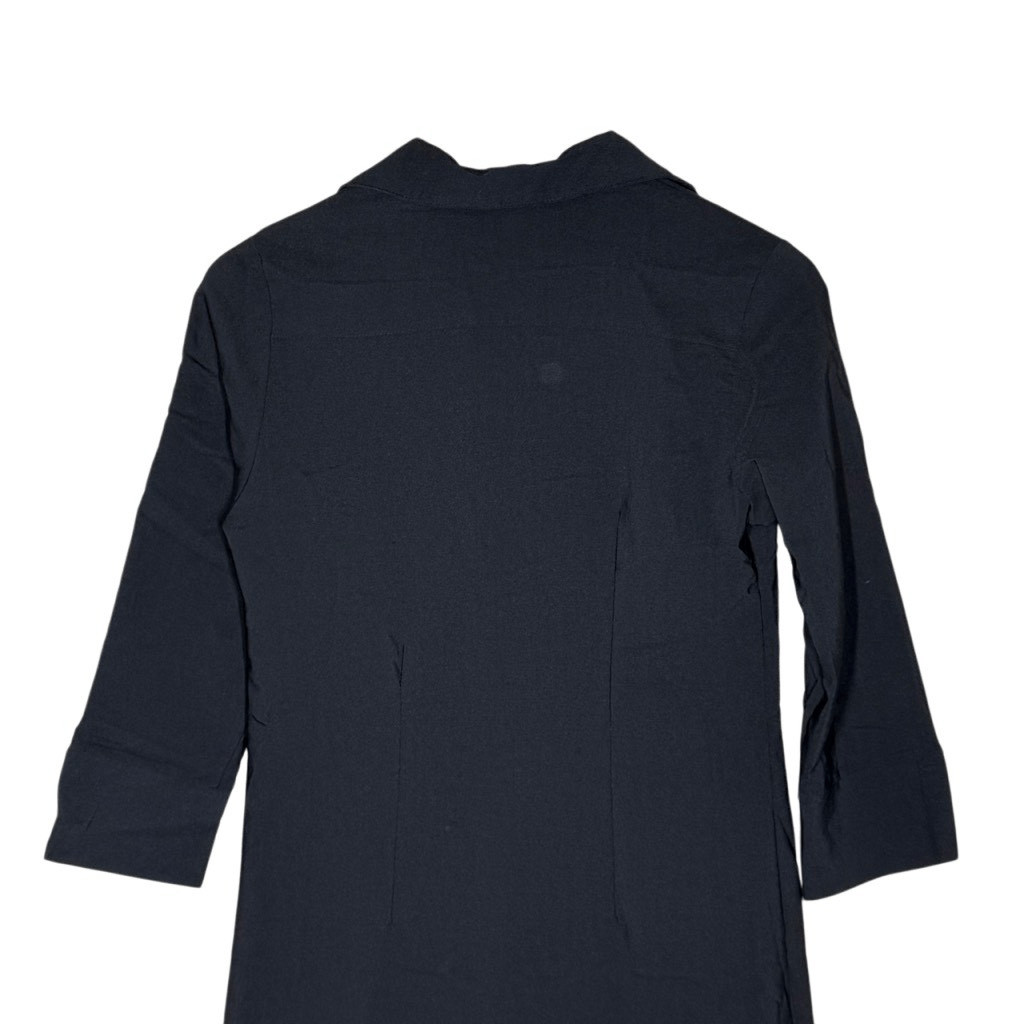 Vintage Chesley Black Long Sleeve Button Up Dress Shirt Collared Snap Closure