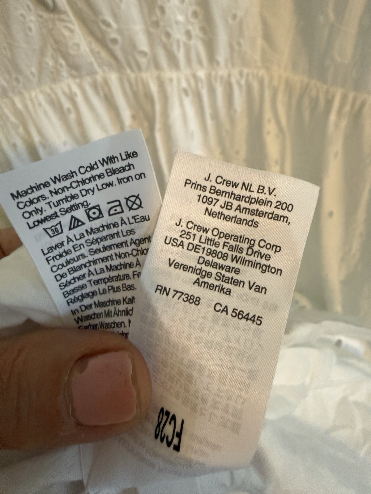 J.Crew Eyelet Dress White Cotton with Pockets Size 16 – Spring 2022 Collection