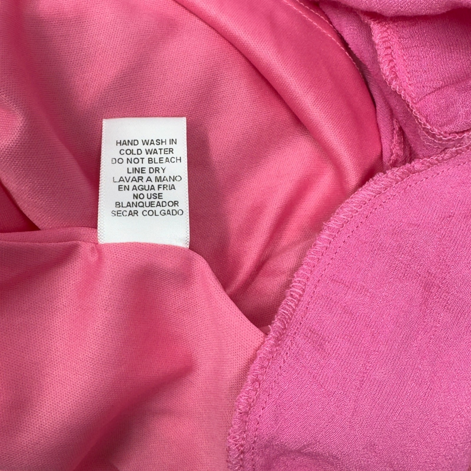 Entro Mini Dress Hot Pink Tiered Halter High-Neck Tie-Back Trapeze Sleeveless Lg