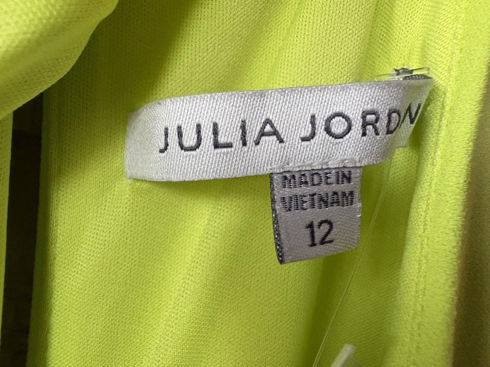 Julia Jordan womens Neon Lime Twist Neck Halter Long Midi Sheath Dress size 12