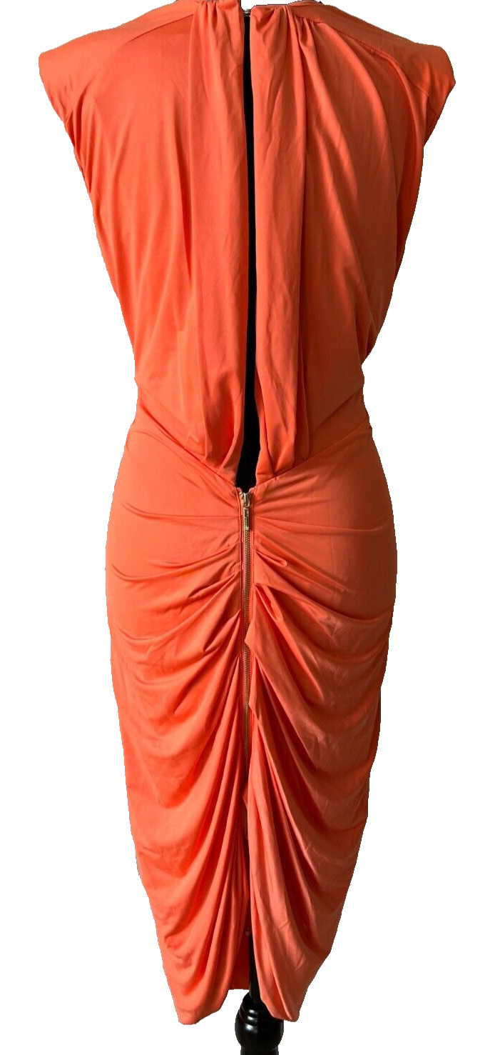 MARCIANO Ruched Butt Peach Schnapps Dress Size L New with Tags