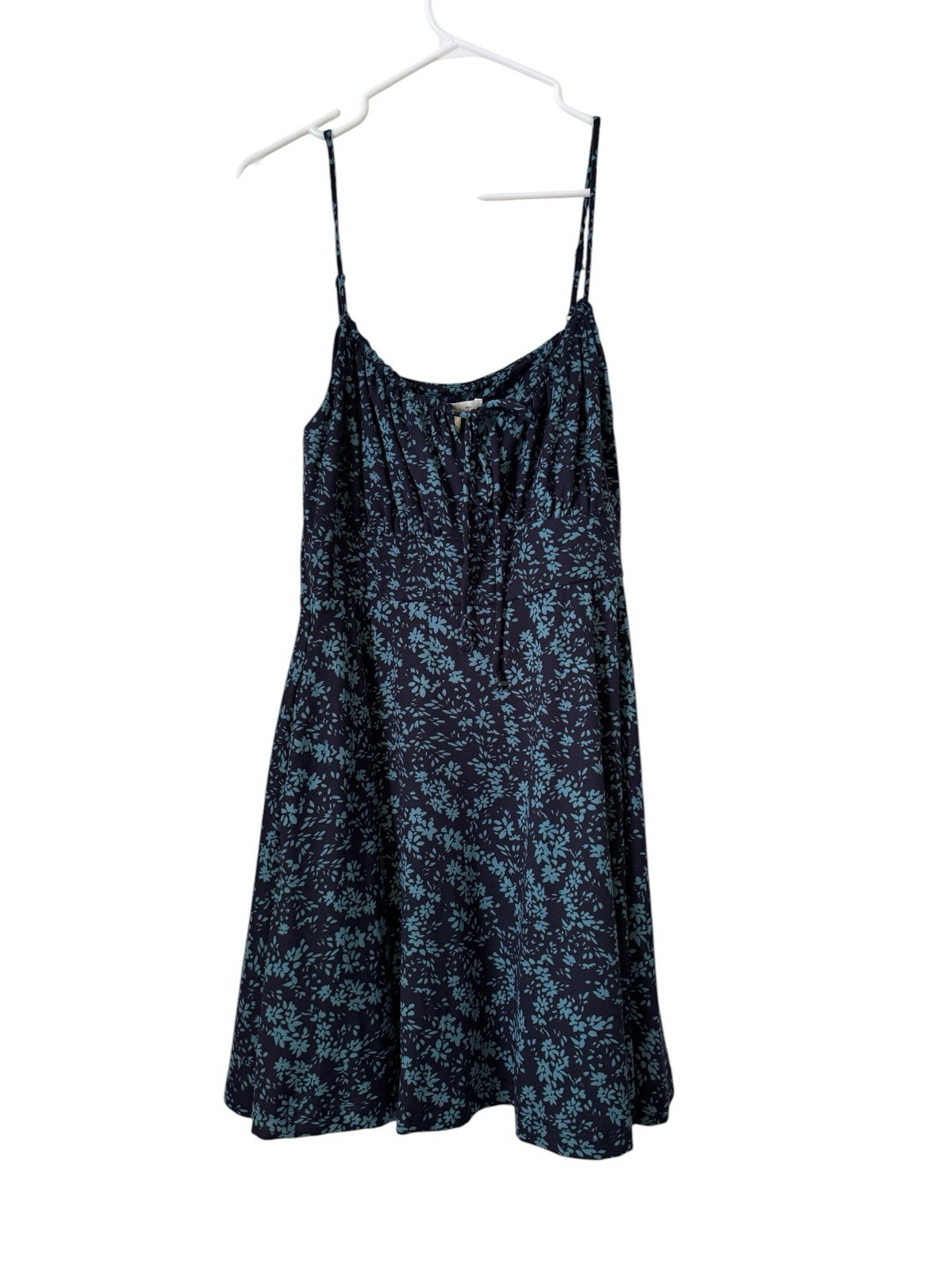 Nine Britton Women’s Floral Mini Dress Medium Adjustable Strap Tie Front Pockets