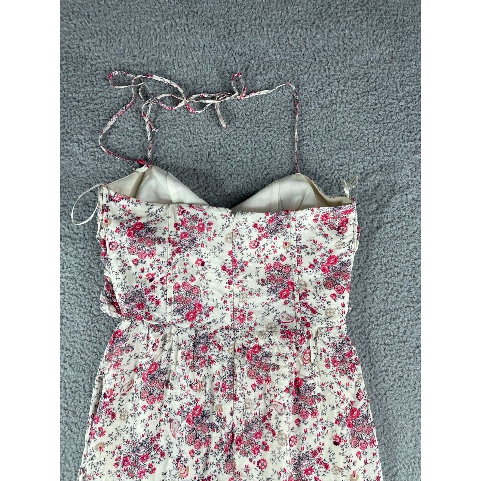 WAYF Dress Womens Medium Multicolor Open Front Floral Where Are You From Long