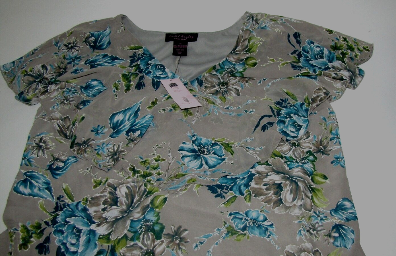 NWT Isabel Hayley Timeless Trends flowy Coctail dress Teal Flowers Women’s 18W