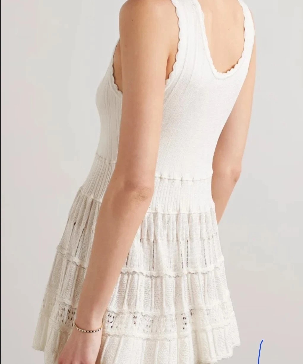 NWT Willow & Wind White Knit Sleeveless Fit and Flare Mini Dress – Size Large