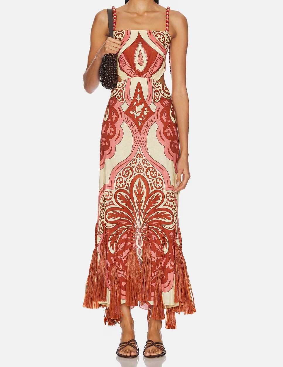 Johanna Ortiz Women’s Red Counter Rhythm Ankle Dress Size 6