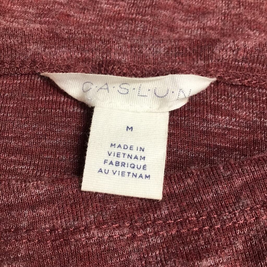 Caslon Womens A Line Dress Red Heathered Tie Side Long Sleeve Midi Knit M New