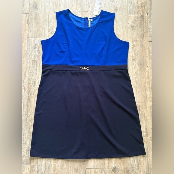 NY Collection Women’s Plus Size 3/4 Sleeve 2 Piece Dress in Royal Blue, Size 20W