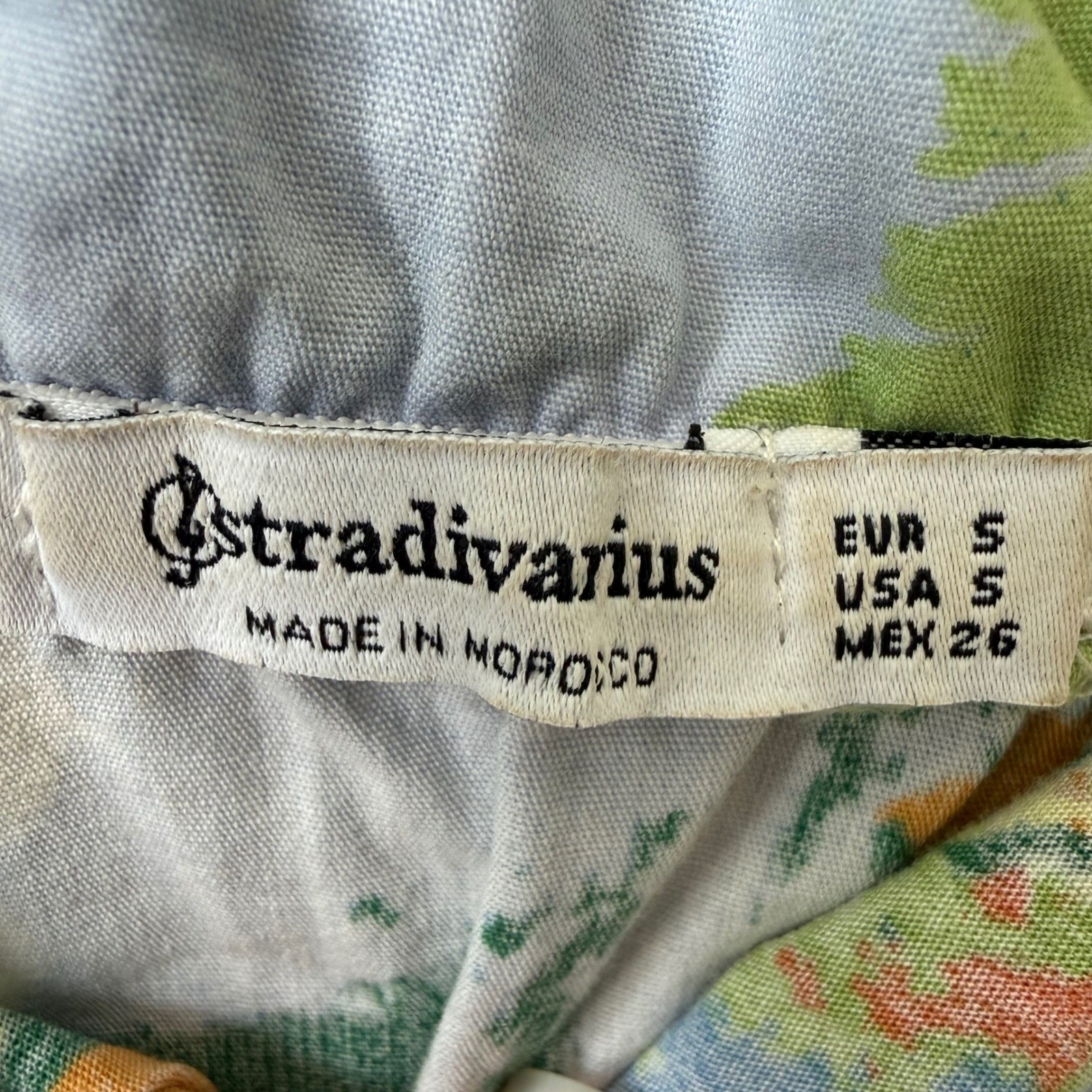 Stradivarius Abstract Paint-Print Smocked Midi Sundress – Size Small