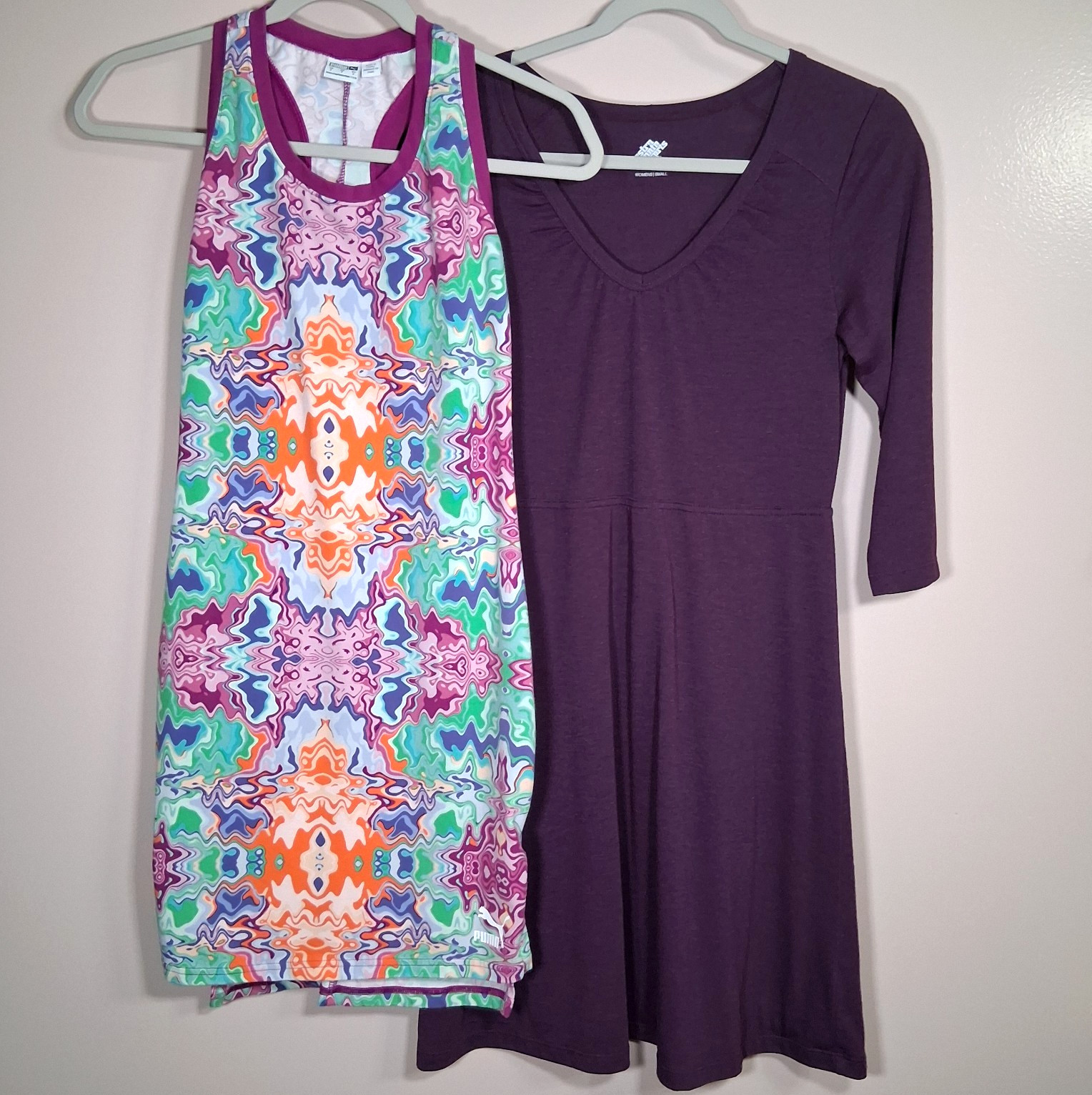Lot of 2 Active Dress S Puma Sleeveless Eastern Mountain Sports 3/4 Slv Outdoors