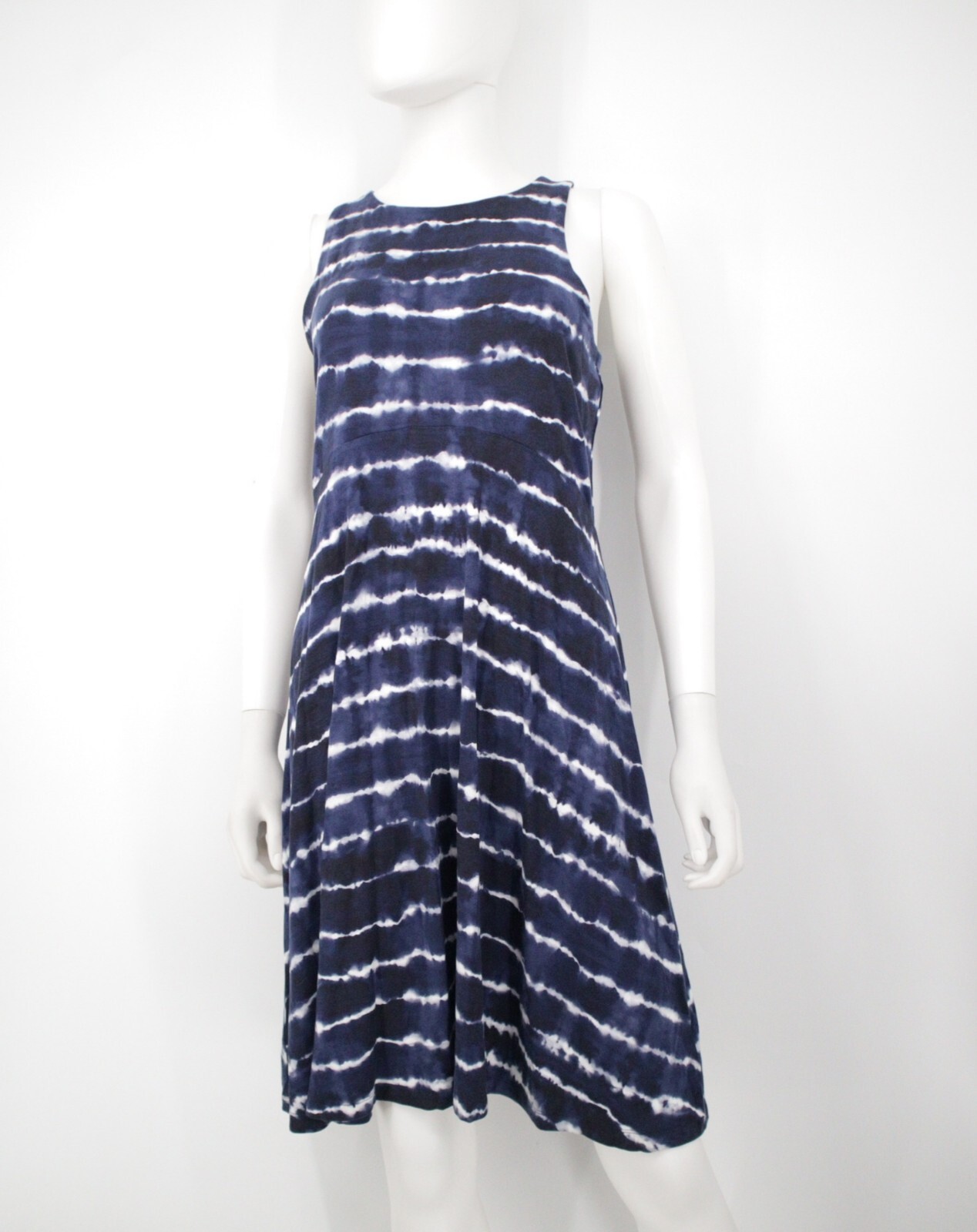 Athleta XS Santorini Thera Printed Dress M Tie Dye Navy Striped