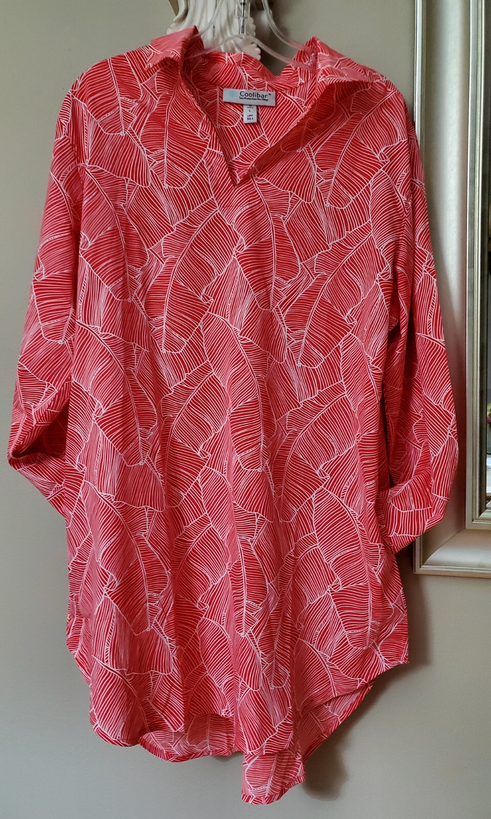 COOLIBAR Dress TOP LARGE UPF 50+ Beach Outdoor Pockets Relaxed Fit