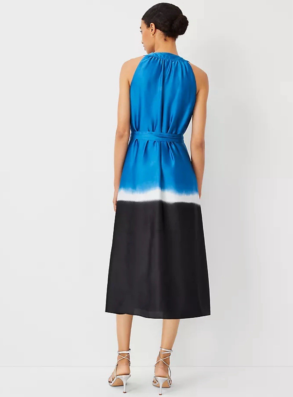 NWOT Ann Taylor Petite Striped Midi Halter Pocket Dress Sz 00P (no Belt)