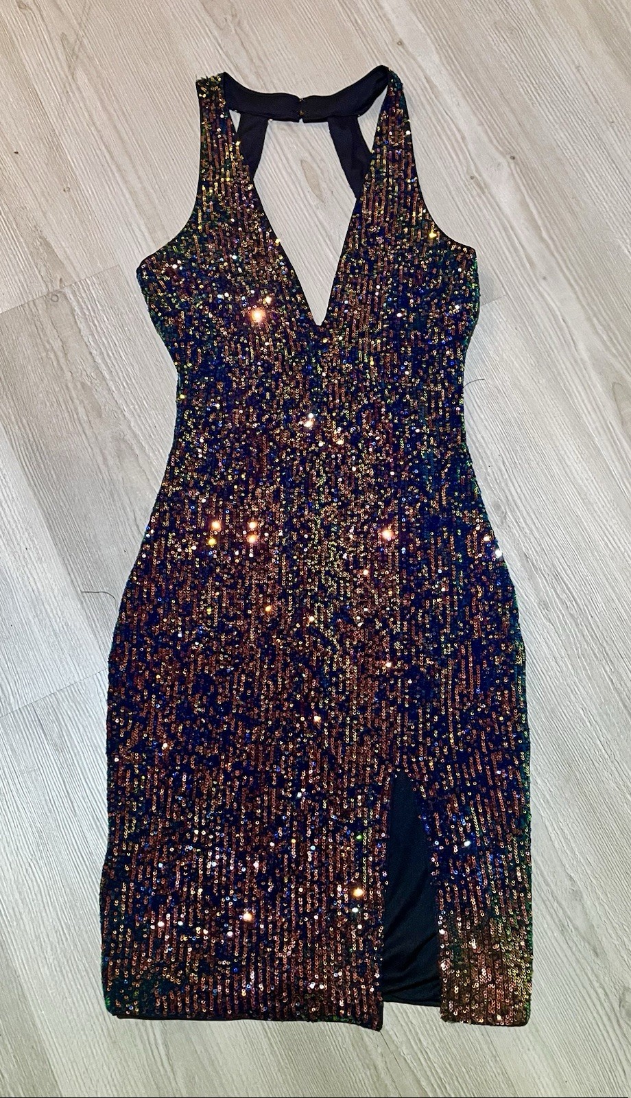 “Color Spectrum Sequin Party Dress