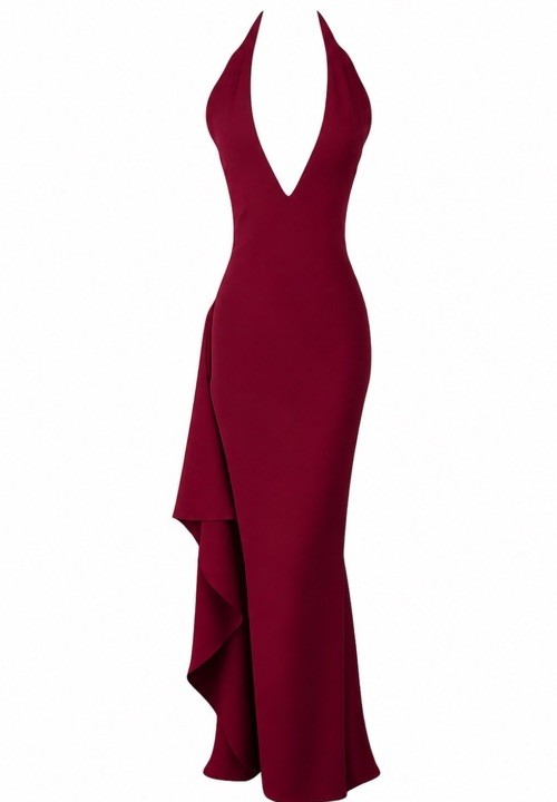 Babyboo Luella Maxi Dress Burgundy XS NWT Formal Evening Gown Side Split