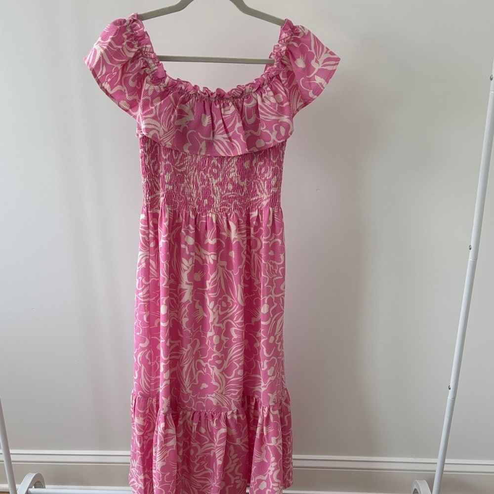 Vici Pink Floral Midi Dress Size Small
