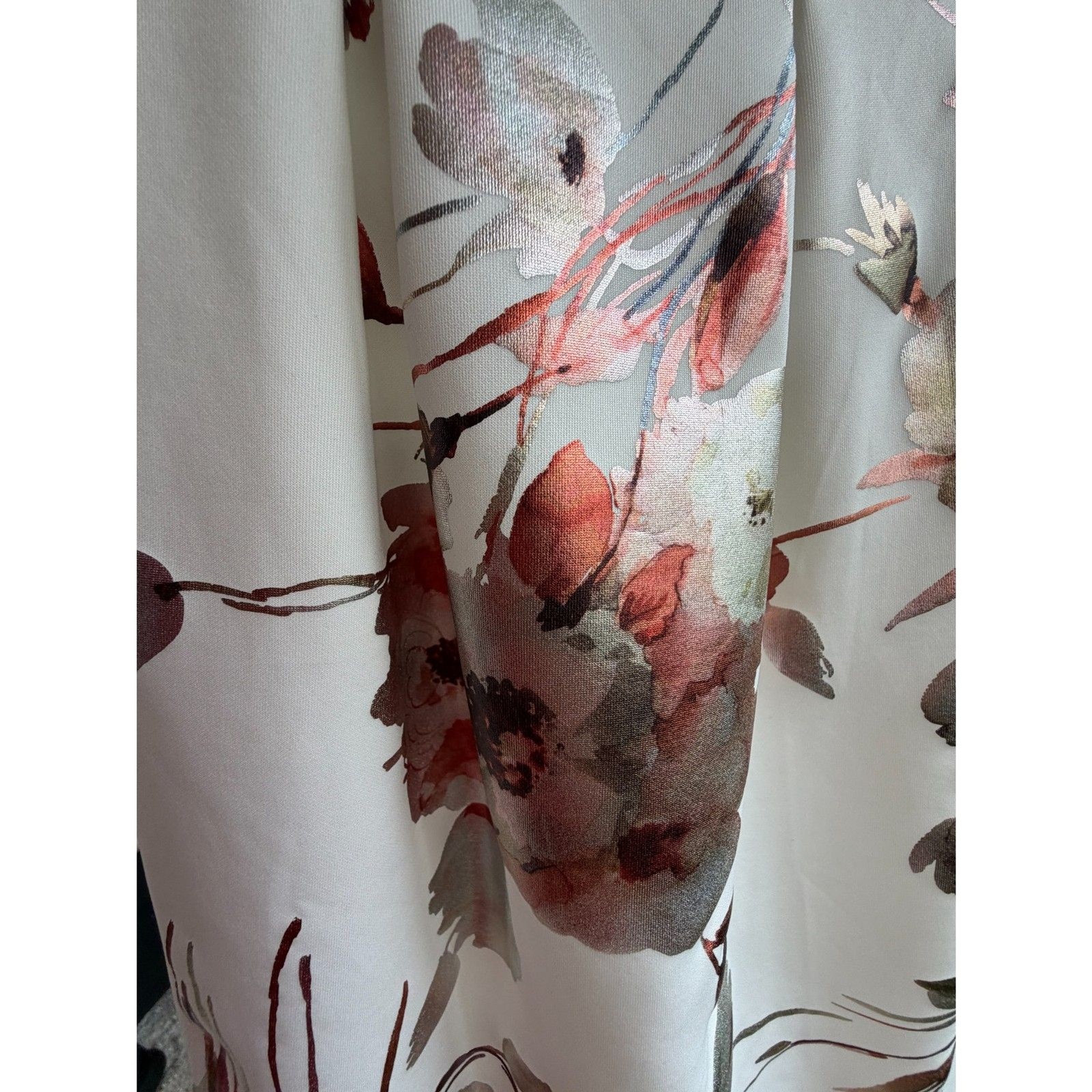 Enfocus Studio White & Rose Floral Sleeveless Belted Sheath Dress – Size 4