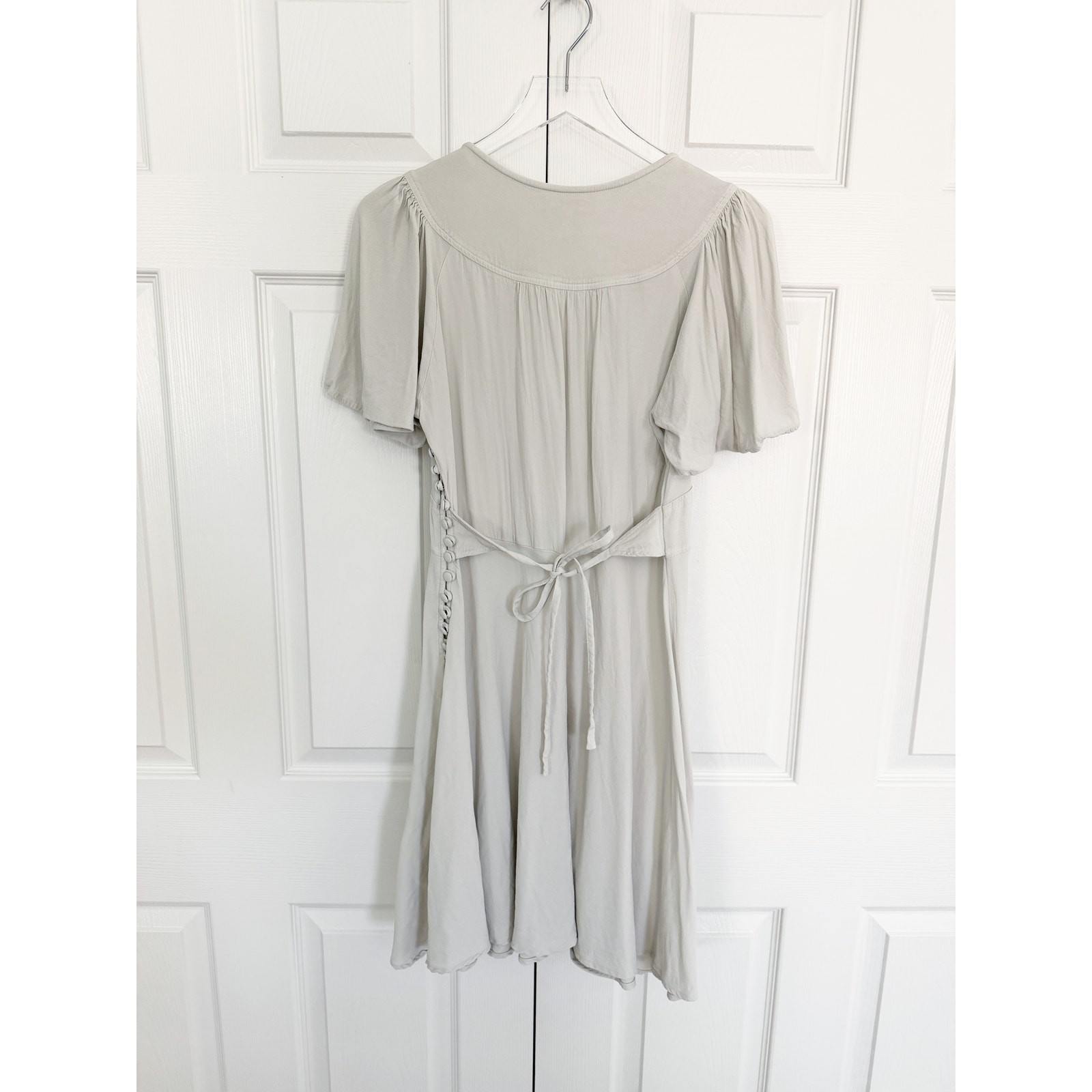 Ghost London Bone Grey Fit and Flare Dress Romantic Balletcore Fairycore L GUC