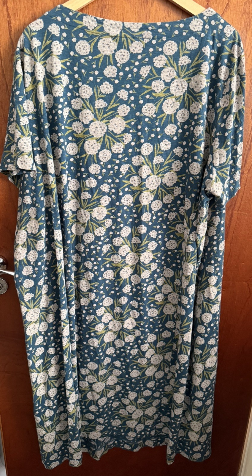 Seasalt Pipers dress size 26-28 100% cotton green teal floral design