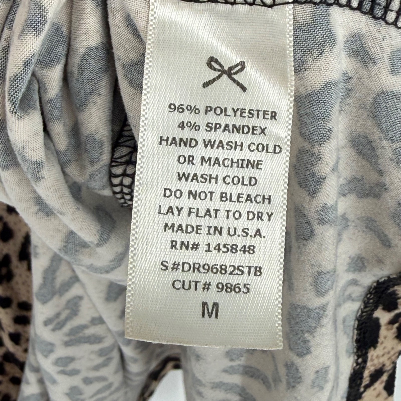 French Grey Dress Womens Medium Leopard Cheetah Print Classic Elegant Career Job