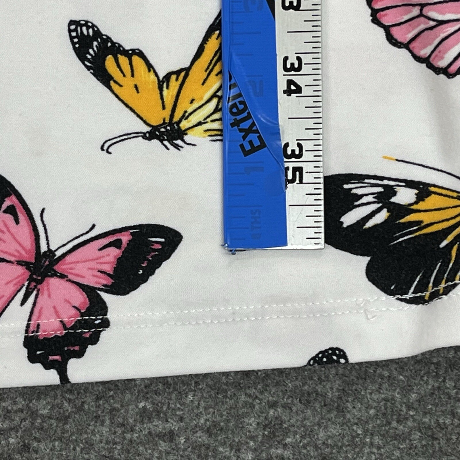 Jolie & Joy Dress Womens Medium Bodycon White Pink Yellow Butterfly