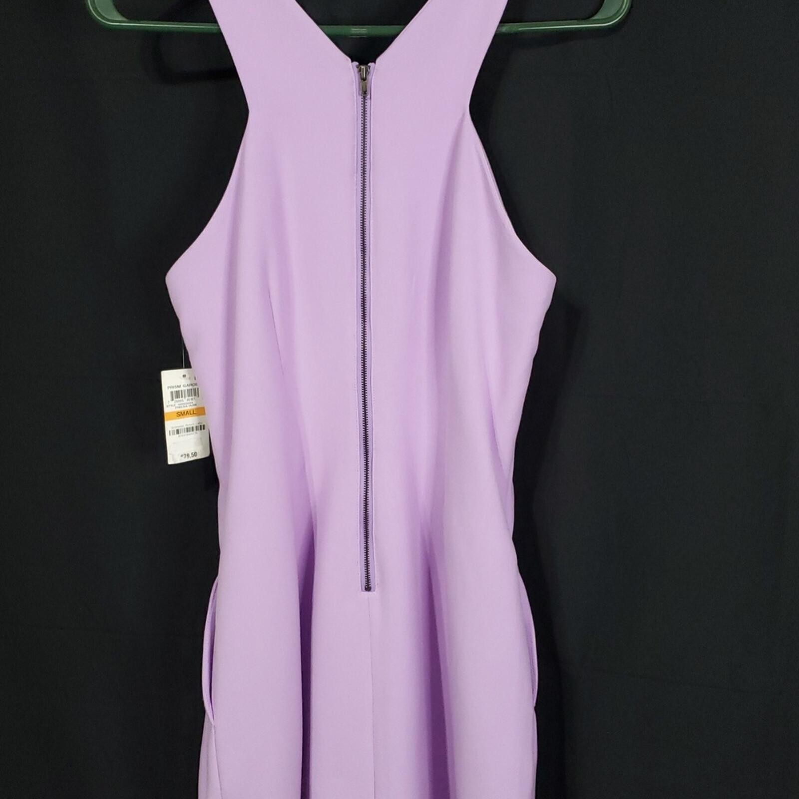 Bar III Prism Garden Halter Mini A-line Dress. Lavender. Size: Small