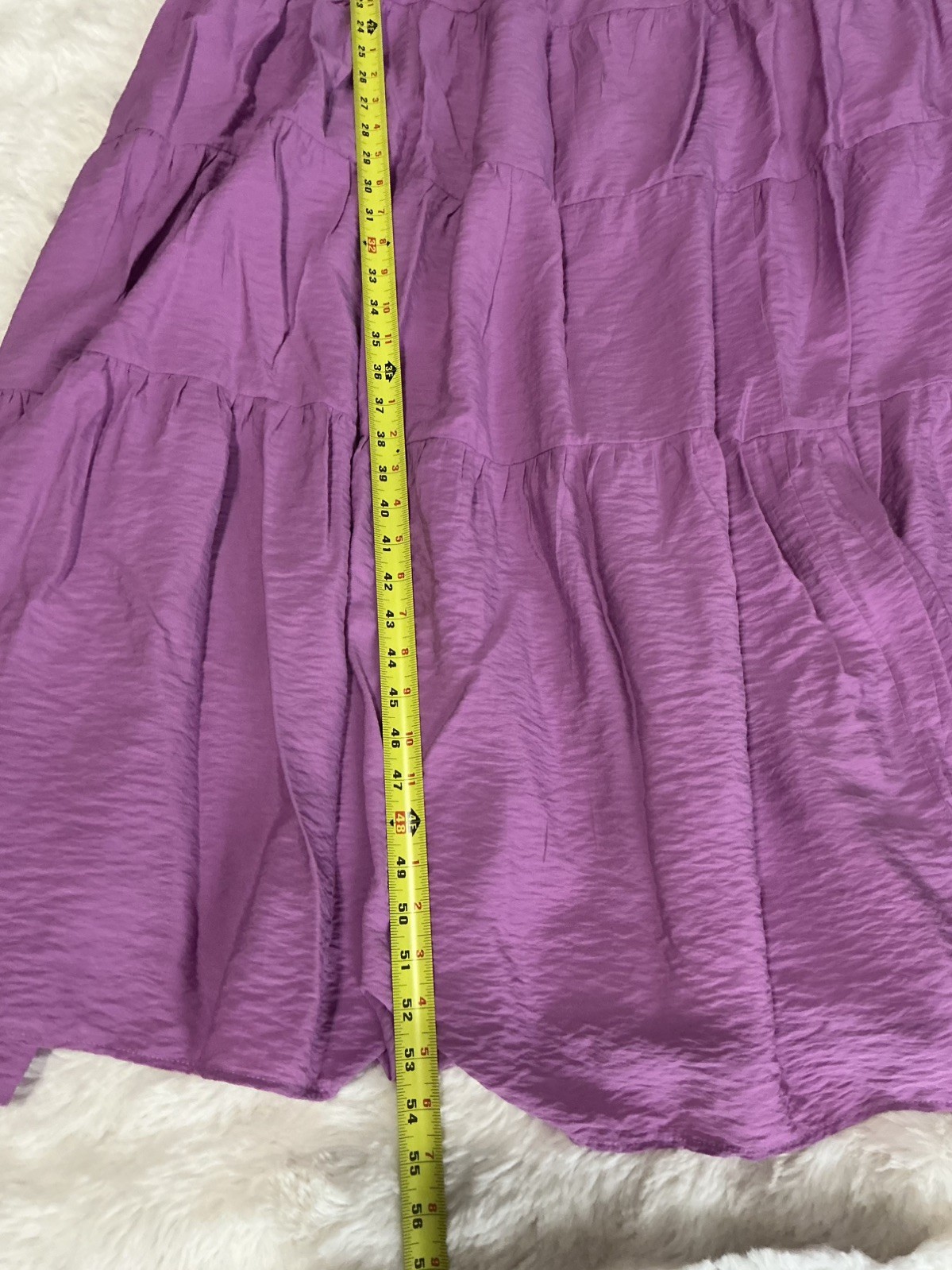 Abercrombie & Fitch Flowy Tiered Maxi Dress in Purple/Pink Size XL Adjustable