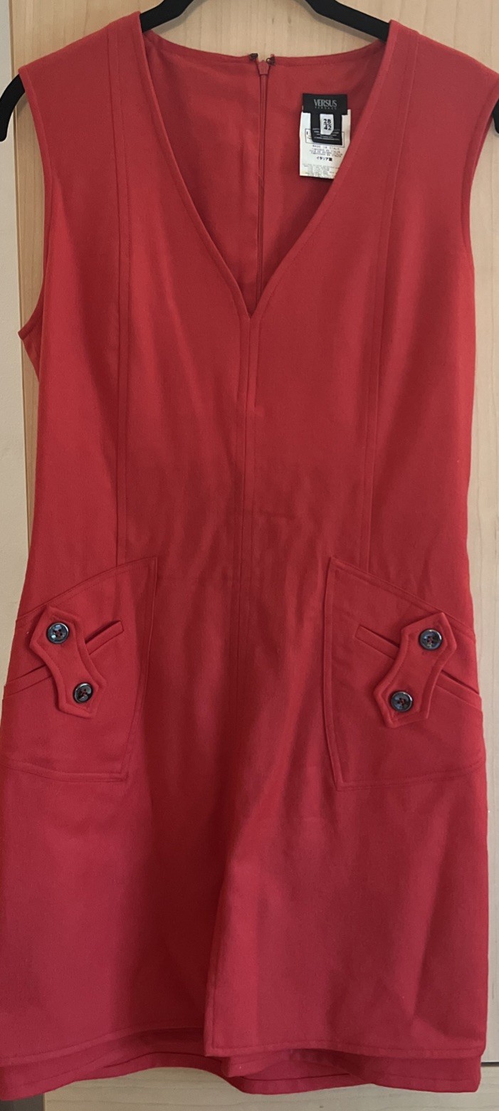 Versace Versus Red Dress, Size 42 Front Pockets