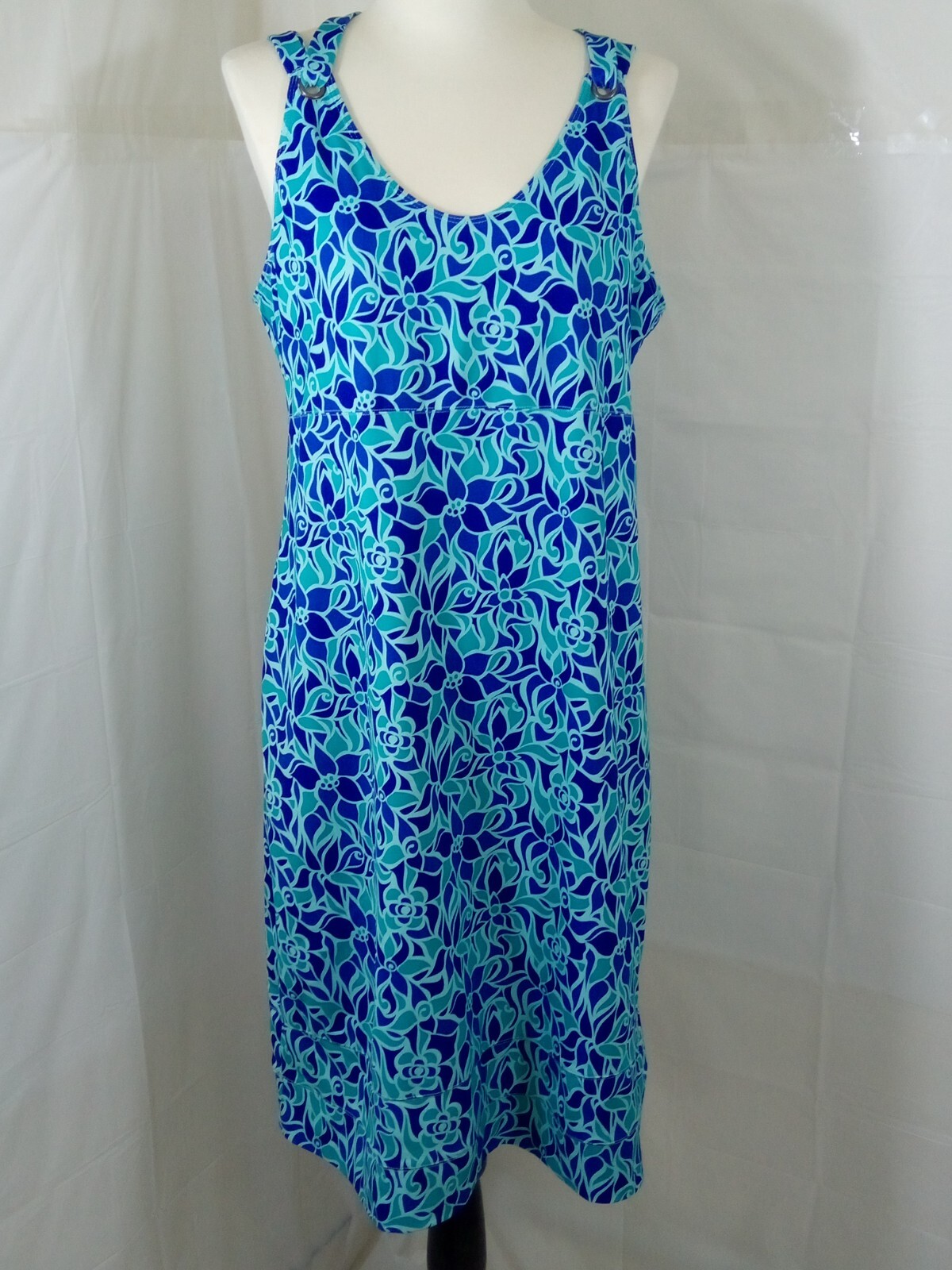 Merrell Lily Active Sports Outdoor Active Blue Pattern Dress Sz Large