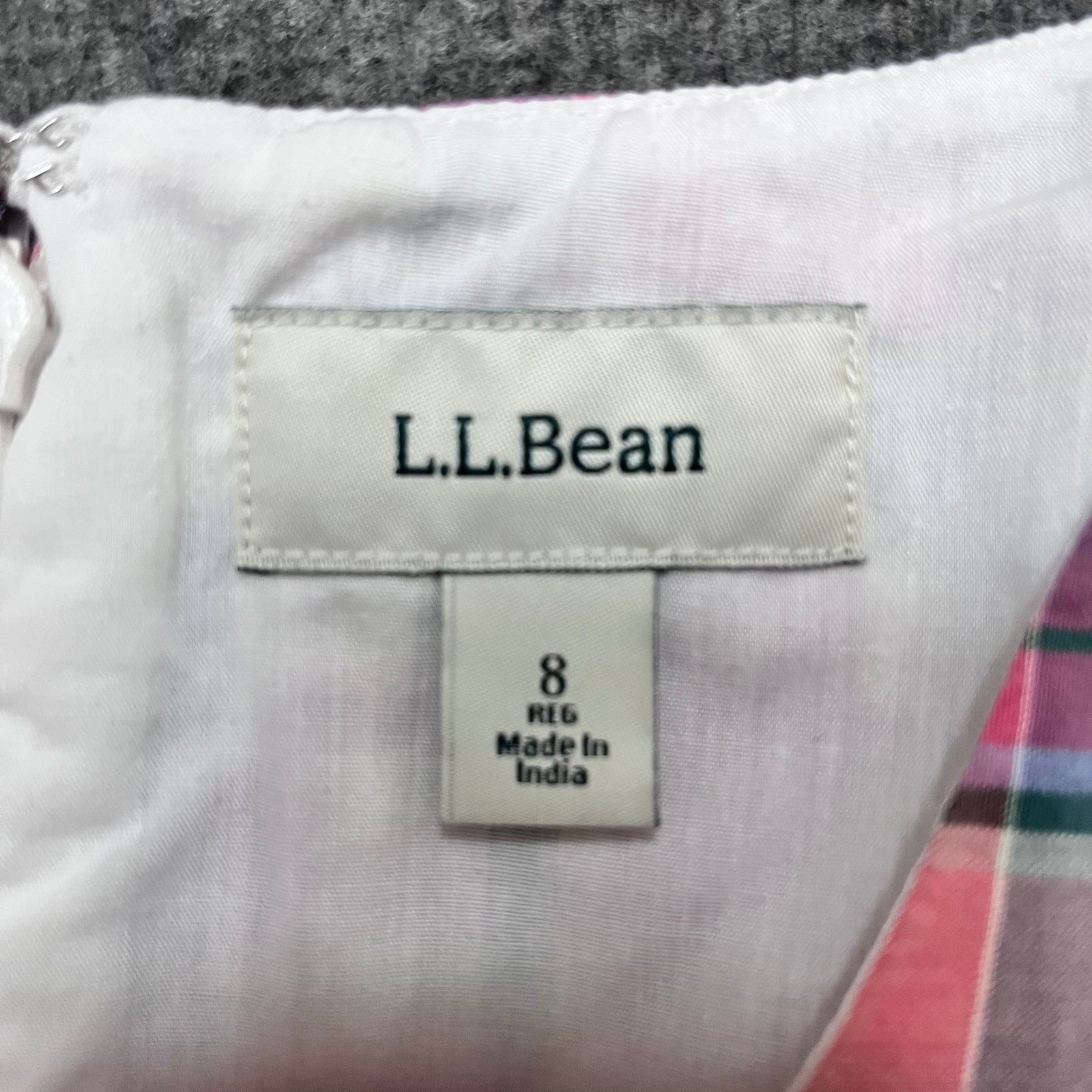 L.L.Bean Patchwork Plaid Dress 8 Preppy Coastal Grandma Summer Garden Party
