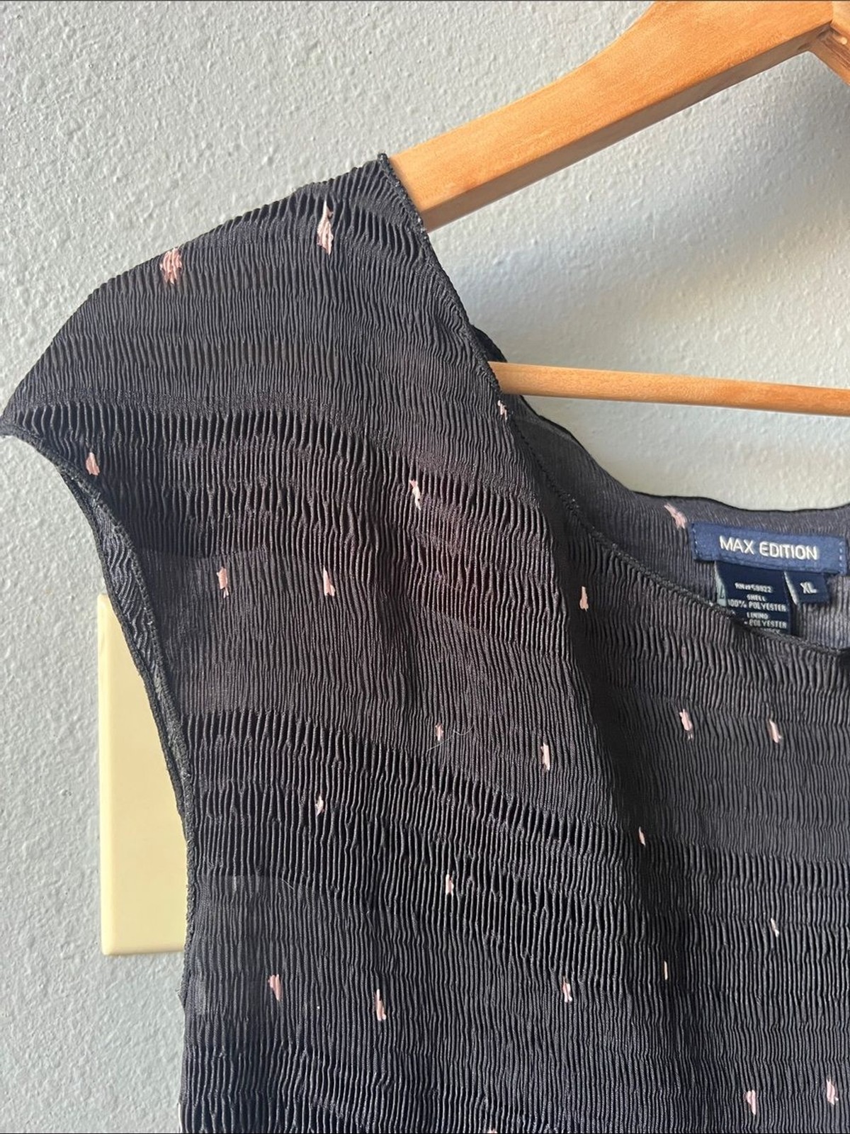 Max Edition Black Midi Dress with Pink Floral Border