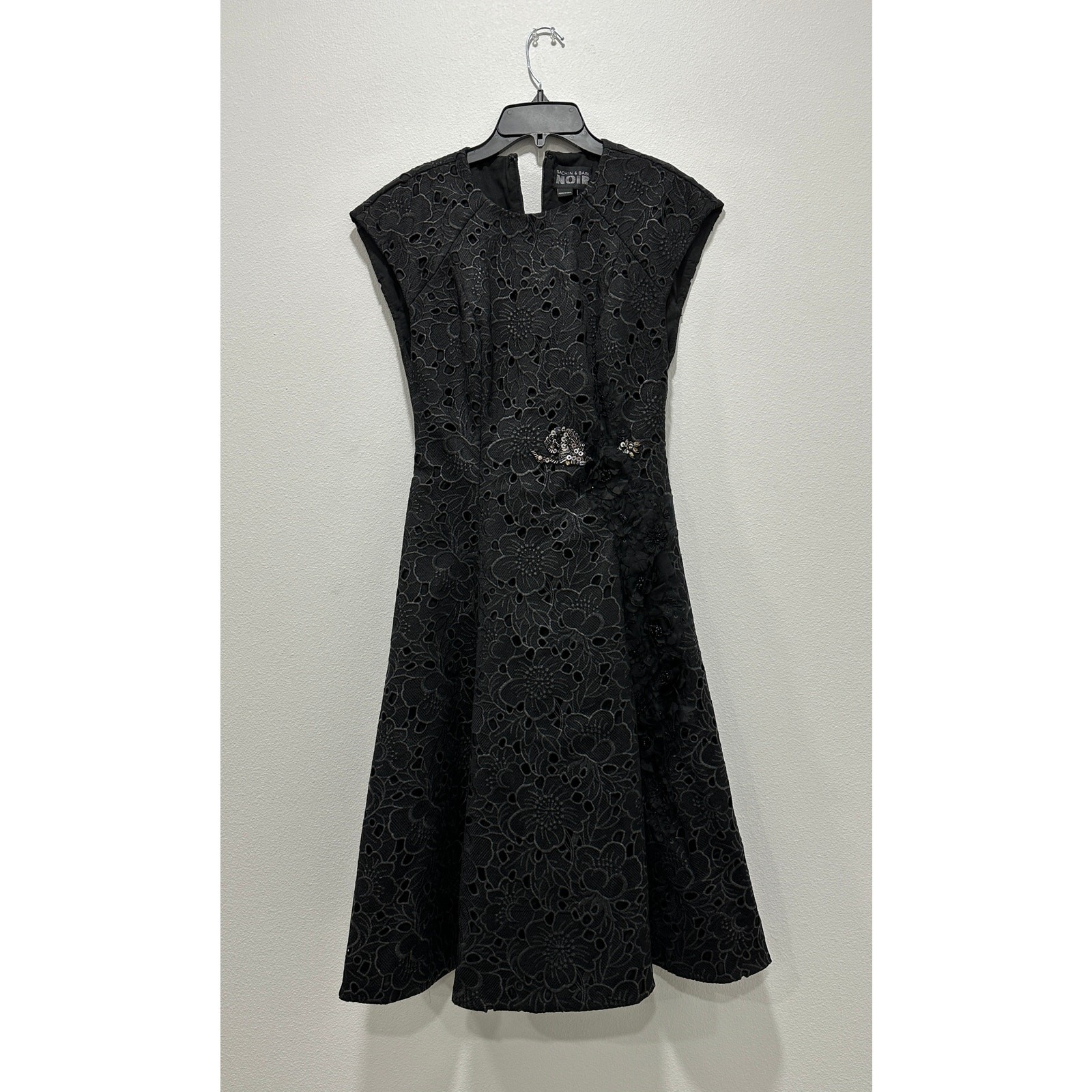 Sachin & Babi Women’s Hanna Floral Cocktail Midi Dress Black Size 0 NEW #033SD