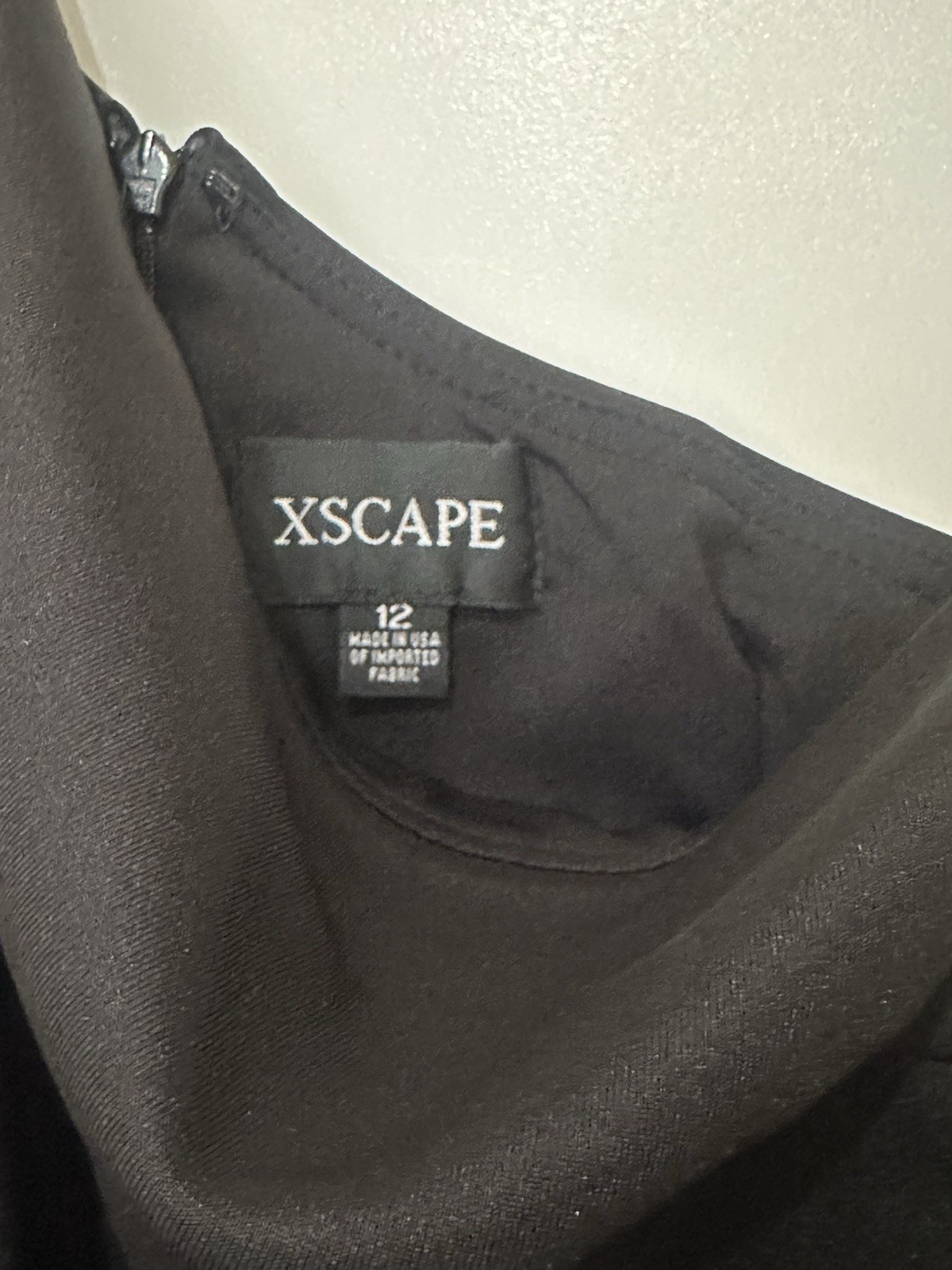 XSCAPE Women’s Formal Ruffled One-Shoulder Scuba Gown Black Size 12 NWT
