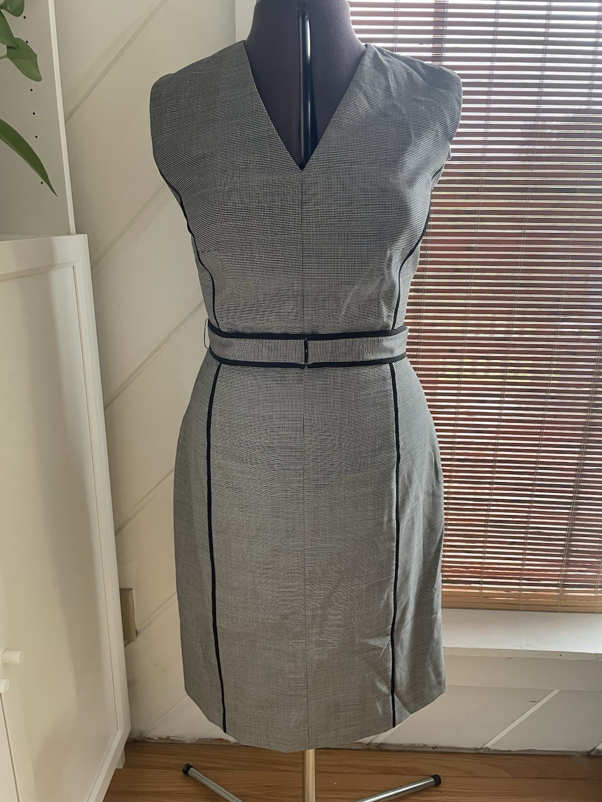 Hugo Boss Doretti Houndstooth Dress Sleeveless Tailored Office Career See Meas.