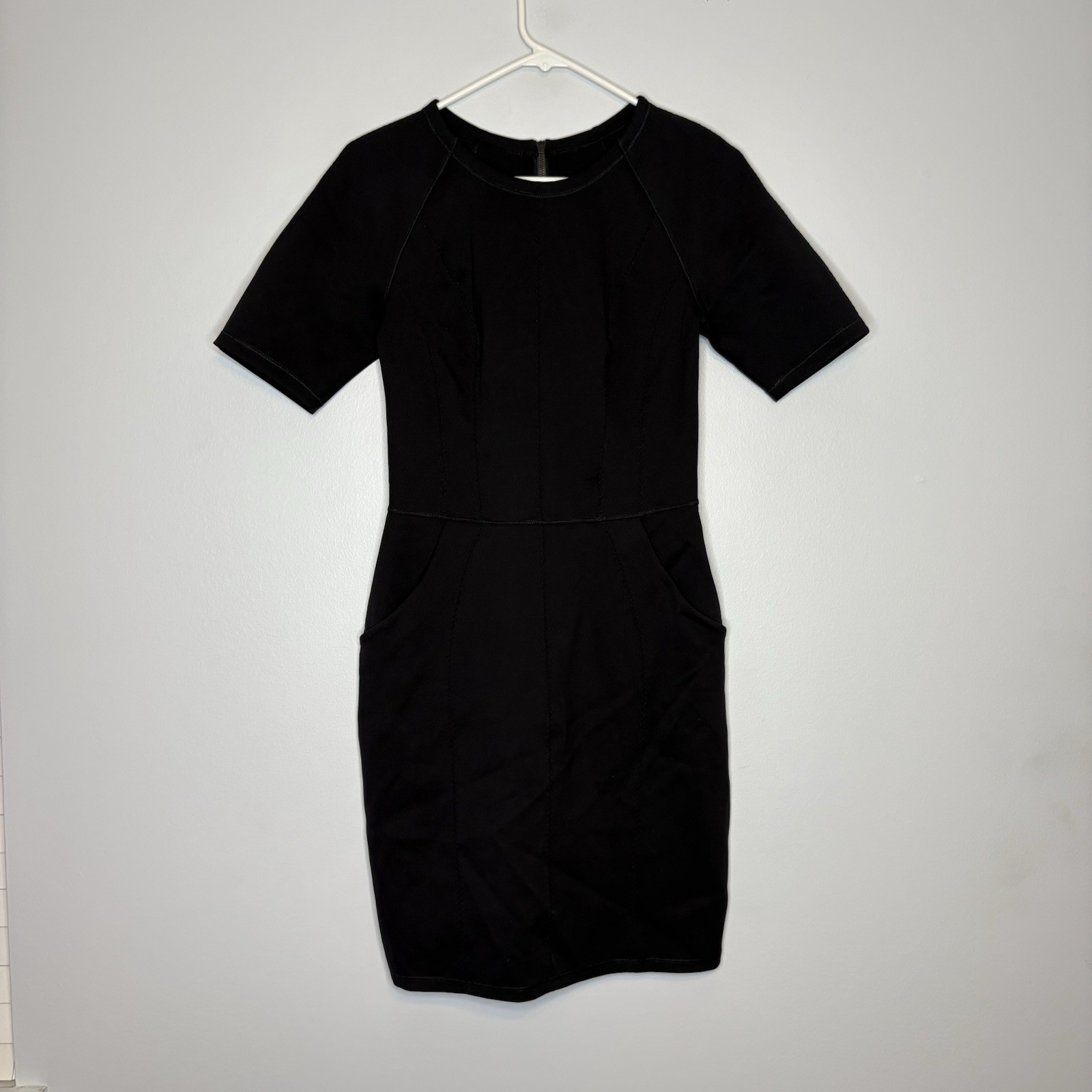 Lululemon Power Date Dress Sheath Scuba Neoprene Black Womens Size 6 Pockets
