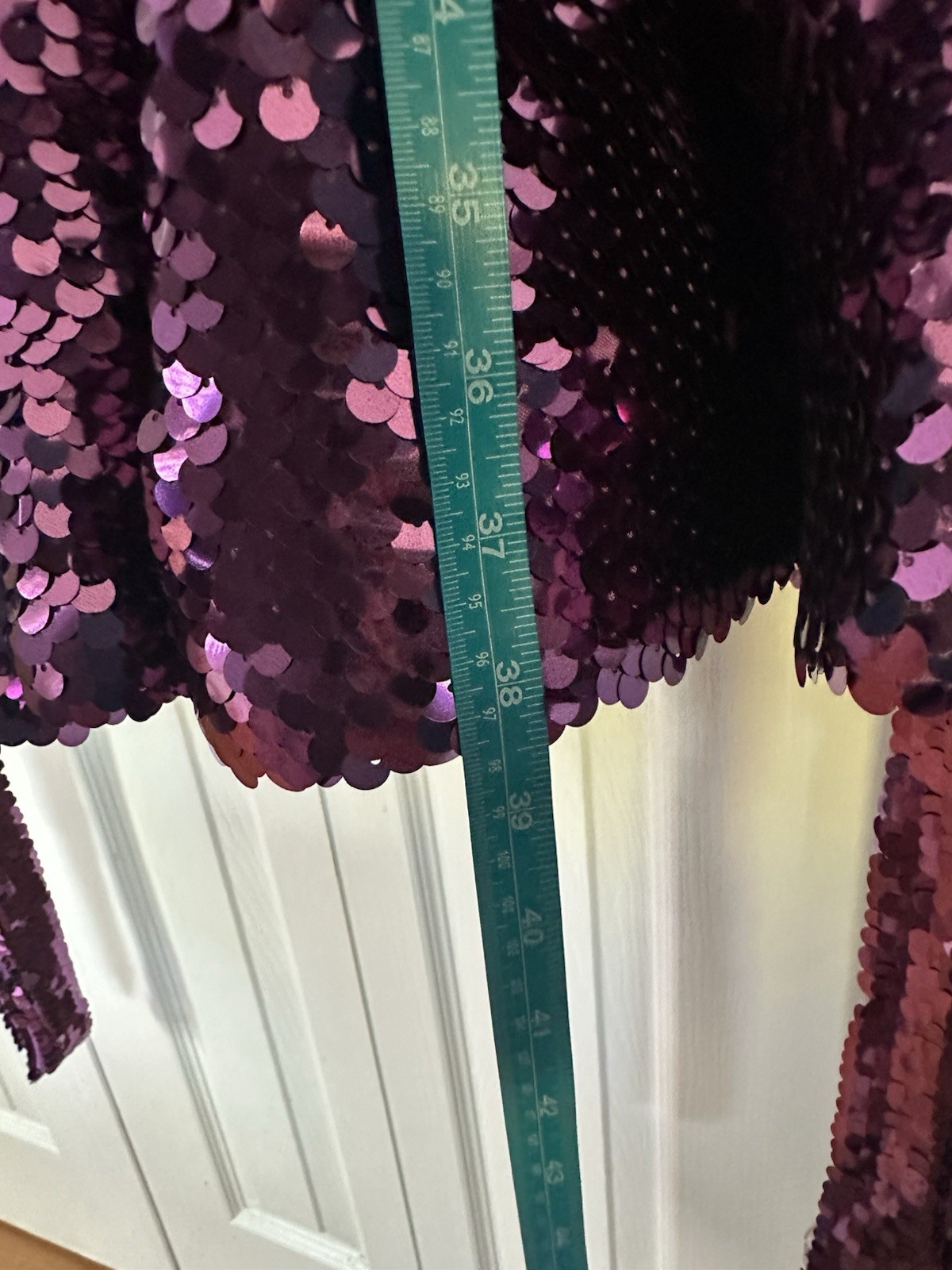 RARE PATRICK STARRR PURPLE SEQUIN FLARE DRESS SIZE 2 RUFFLE HEM NWT GLAM SPARKLE