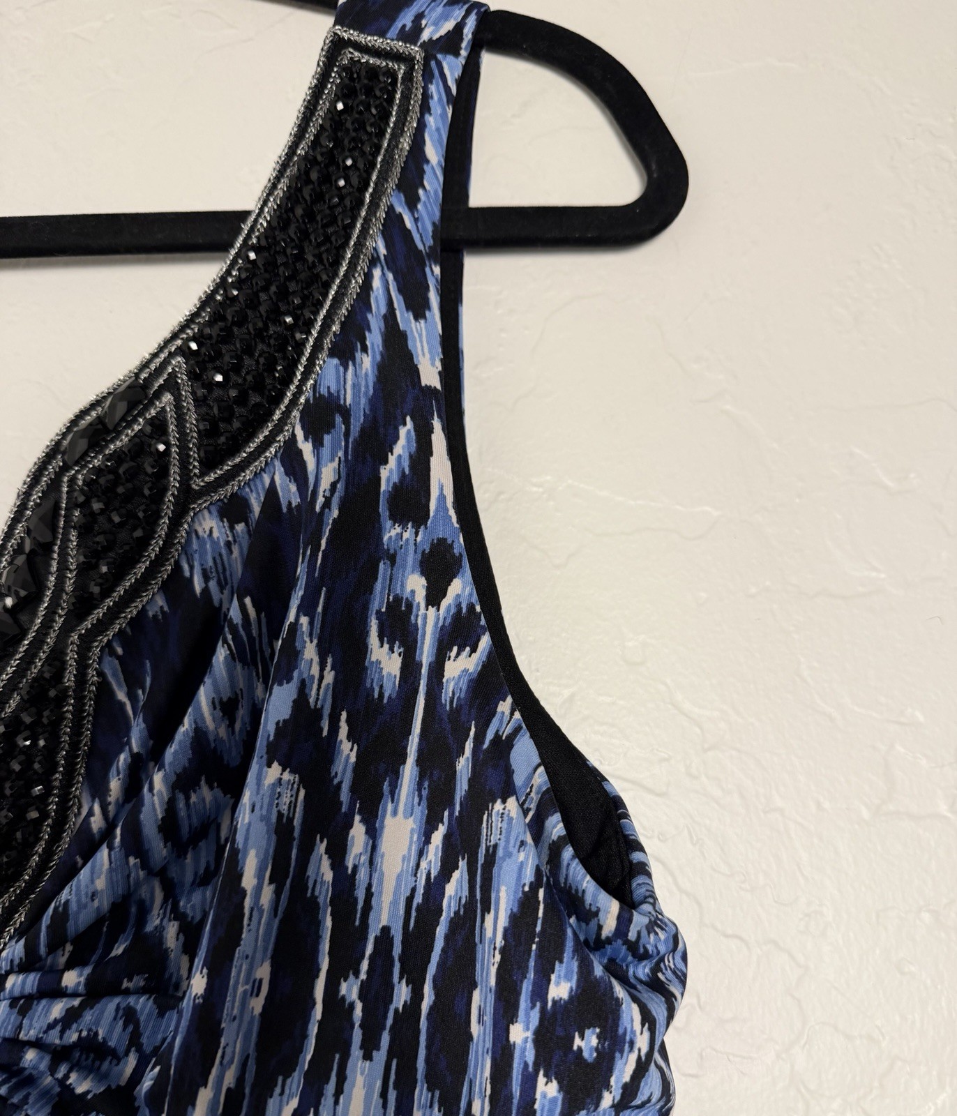 RN Studio Blue Multicolored Striped Floral Sleeveless Maxi Dress Women’s Size 14